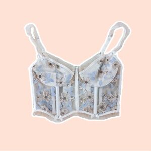 For Love and Lemons Winter Snow Floral Bustier